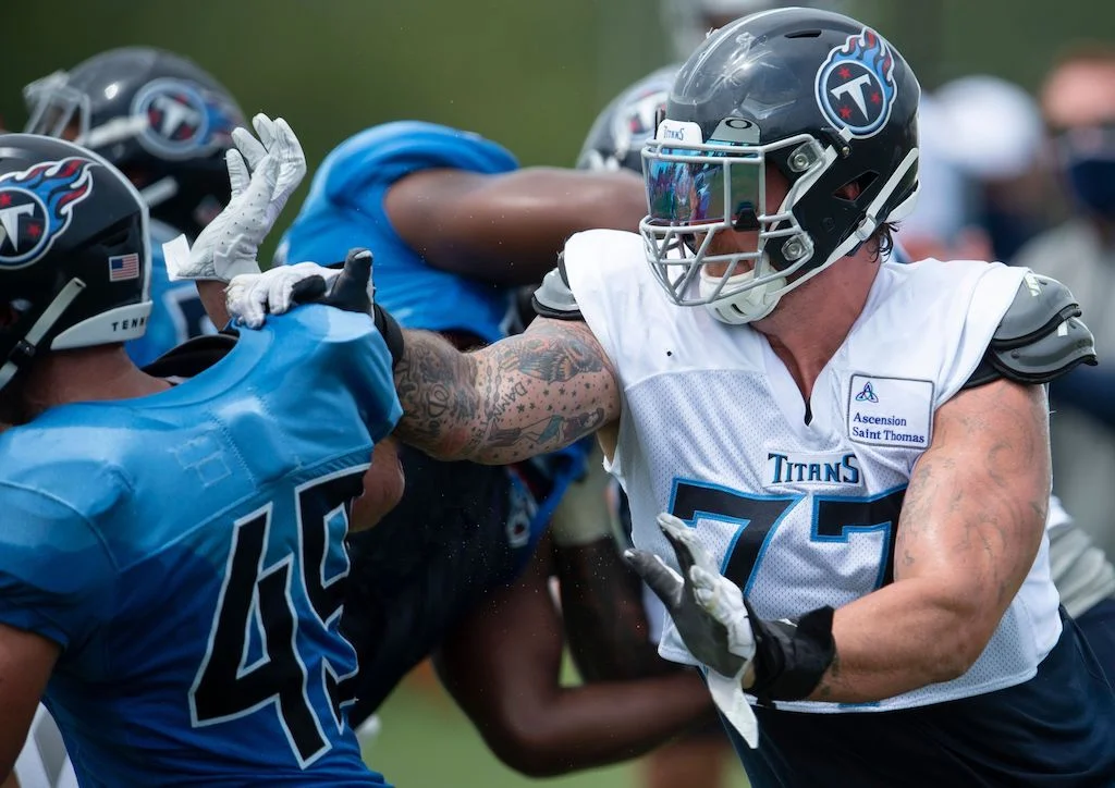 Titans left tackle Taylor Lewan 