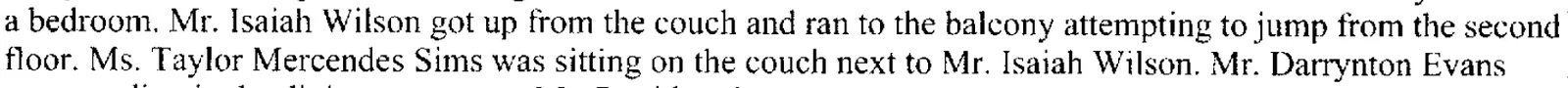 Isaiah Wilson Police Report Screenshot