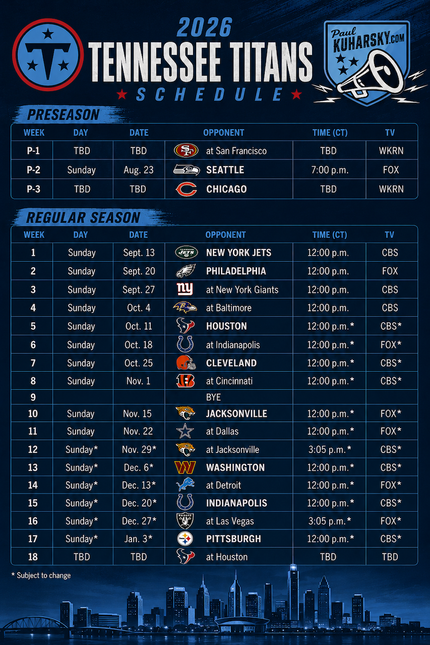 Titans Schedule