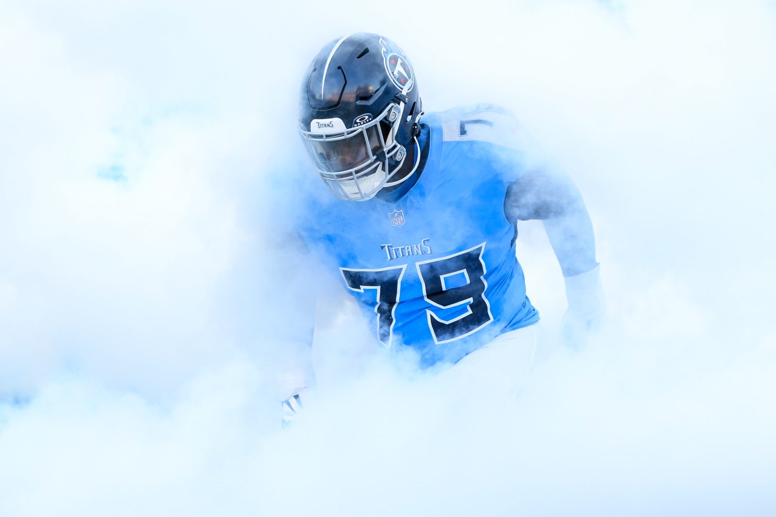 Aug 10, 2024; Nashville, Tennessee, USA; Tennessee Titans center Lloyd Cushenberry III (79) takes the field against the San Francisco 49ers during the first half at Nissan Stadium. Mandatory Credit: Steve Roberts-USA TODAY Sports