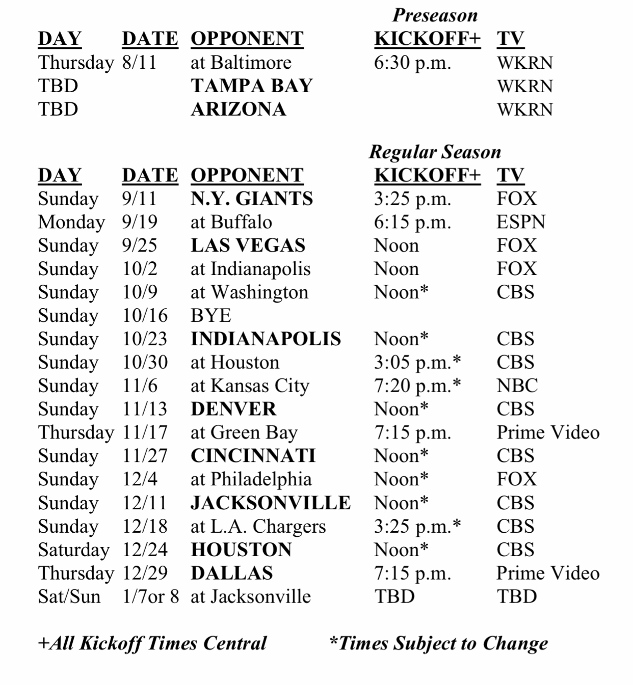 Tennessee Titans' 2022 schedule