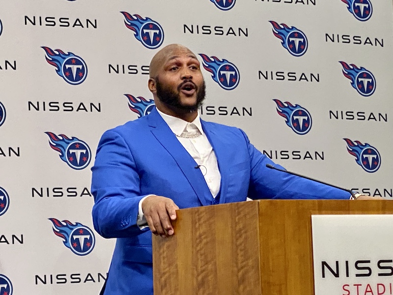 Former Tennessee Titans defensive lineman Jurrell Casey at his retirement.